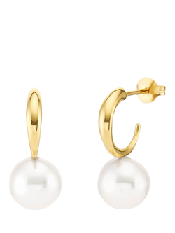 Dinny Hall Toro Pearl Drop Hoop Earrings, Yellow, Yellow