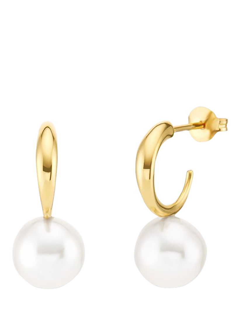 Product image 2 of 2, which shows Dinny Hall Toro Pearl Drop Hoop Earrings, Yellow