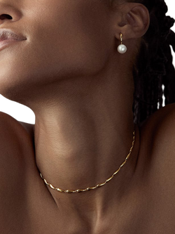 Dinny Hall Toro Pearl Drop Hoop Earrings, Yellow - view 2, Yellow