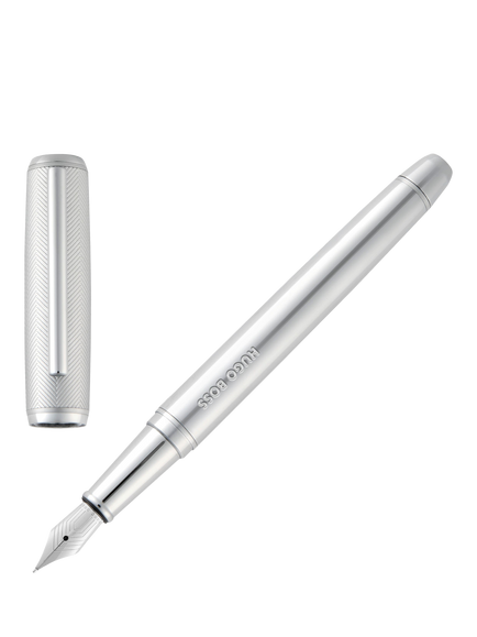 HUGO BOSS Pace Fountain Pen, Chrome, Chrome
