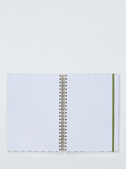 John Lewis A4 Olive Notebook, Green - view 2, Green