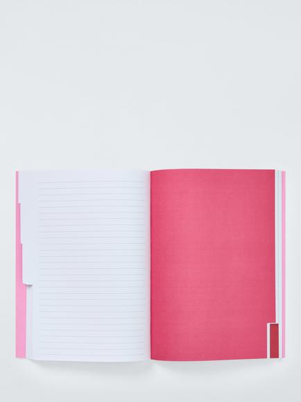 John Lewis B5 Stripe Bow Organiser, Pink - view 2, Pink