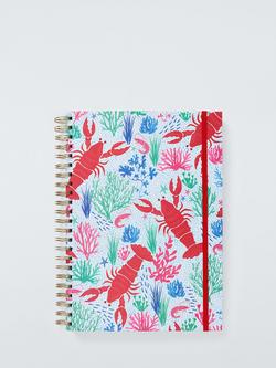 John Lewis A4 Sealife Print Notebook, Red, Red