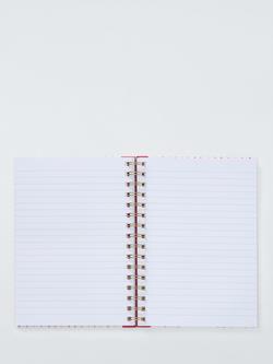 John Lewis A5 Stripe Bow Notebook, Pink - view 2, Pink