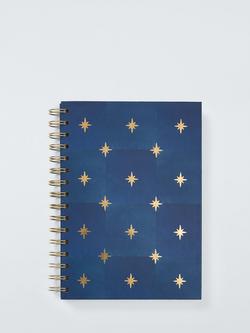 John Lewis A5 Stars Notebook, Blue, Blue