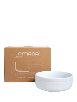 OMADA Linea Porcelain Cereal Bowls, Set of 4, 15cm, White - view 2, White