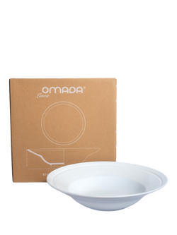 OMADA Linea Porcelain Pasta Bowls, Set of 4, 27cm, White - view 2, White