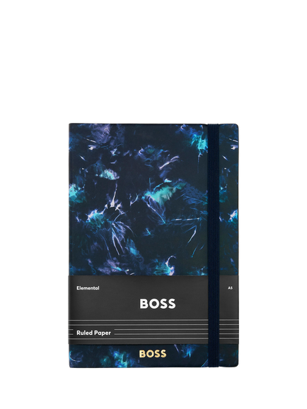 HUGO BOSS A5 Elemental Tie Dye Flower Notebook, Navy, Navy