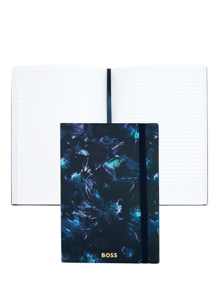 HUGO BOSS A5 Elemental Tie Dye Flower Notebook, Navy - view 2, Navy