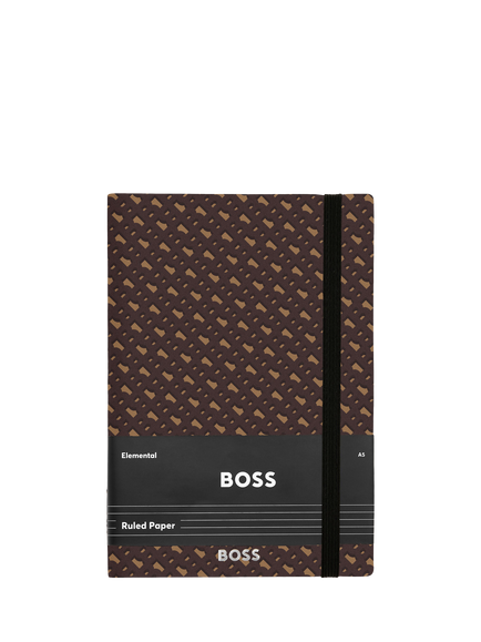 HUGO BOSS A5 Elemental Monogram Notebook, Camel, Camel