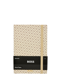 HUGO BOSS A5 Elemental Monogram Notebook, Cream, Cream