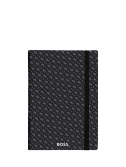 HUGO BOSS A5 Elemental Monogram Notebook, Grey, Grey