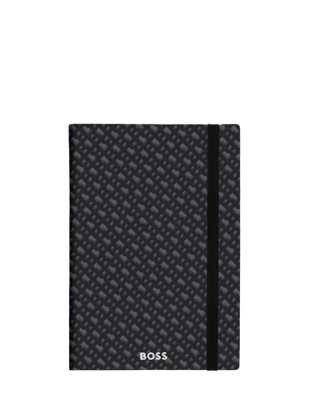 HUGO BOSS A5 Elemental Monogram Notebook, Grey, Grey