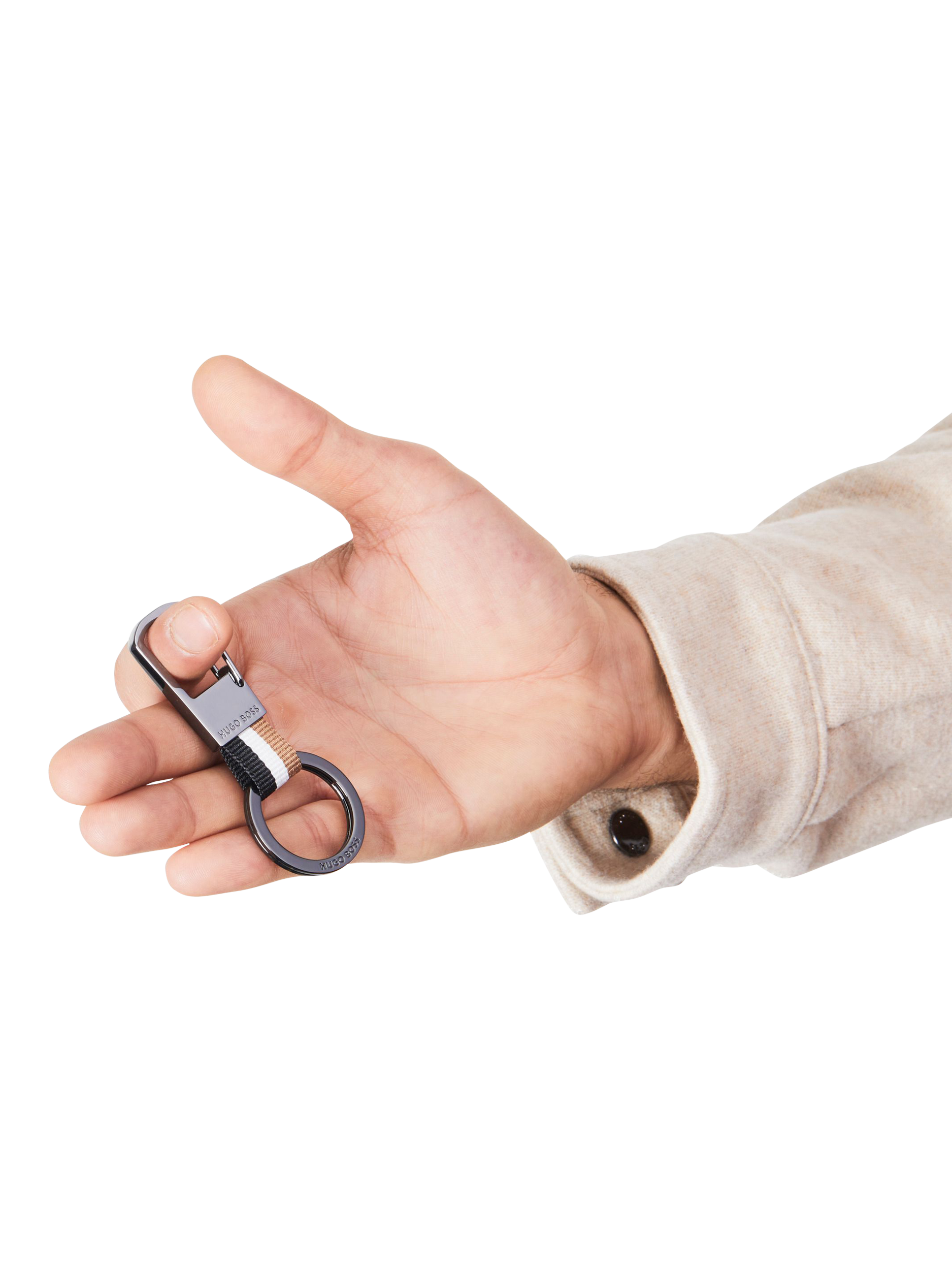 Product image 4 of 4, which shows HUGO BOSS Iconic Keyring, Black Multi