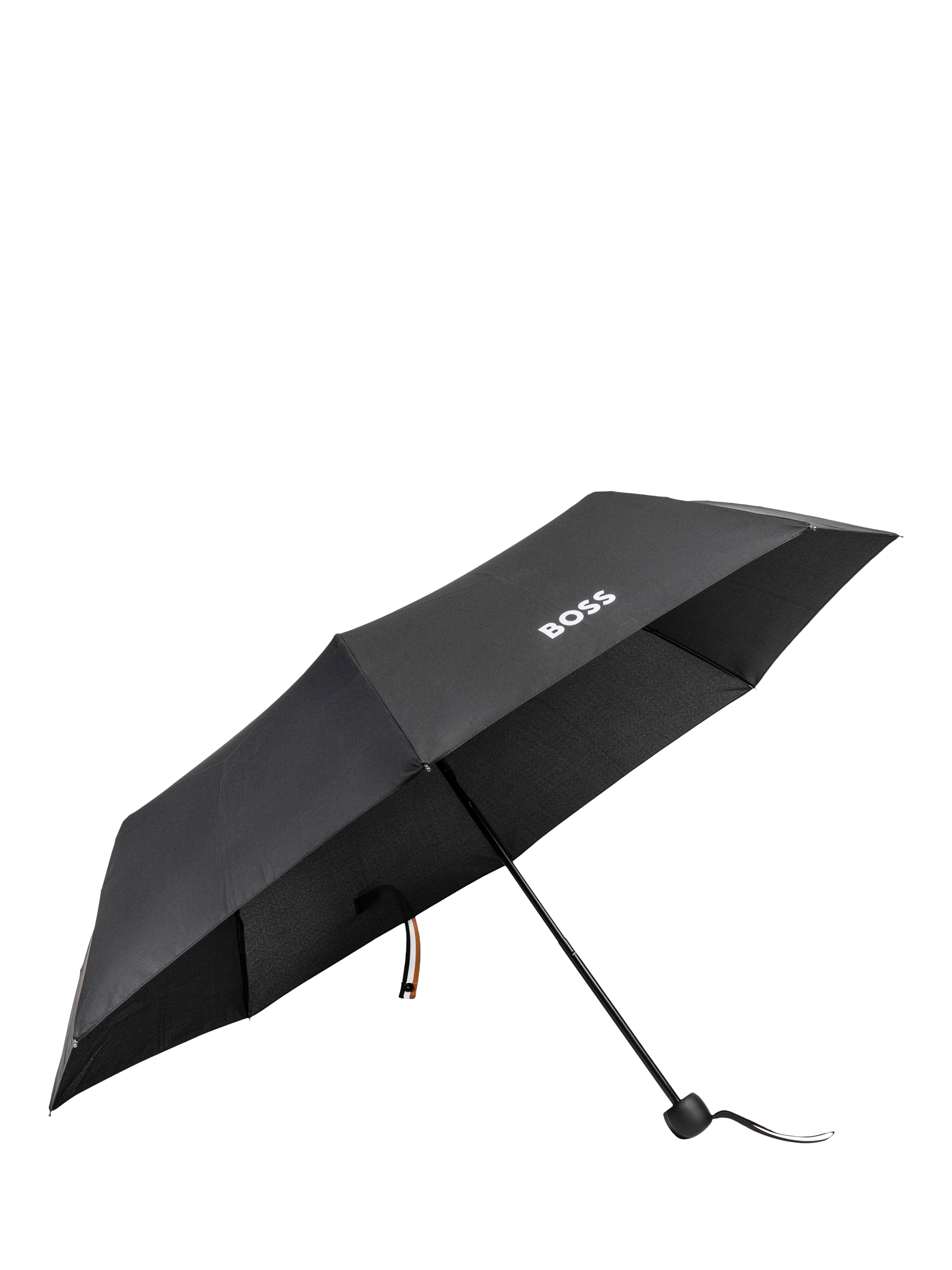 Product image 1 of 8, which shows HUGO BOSS Mini Iconic Umbrella, Black