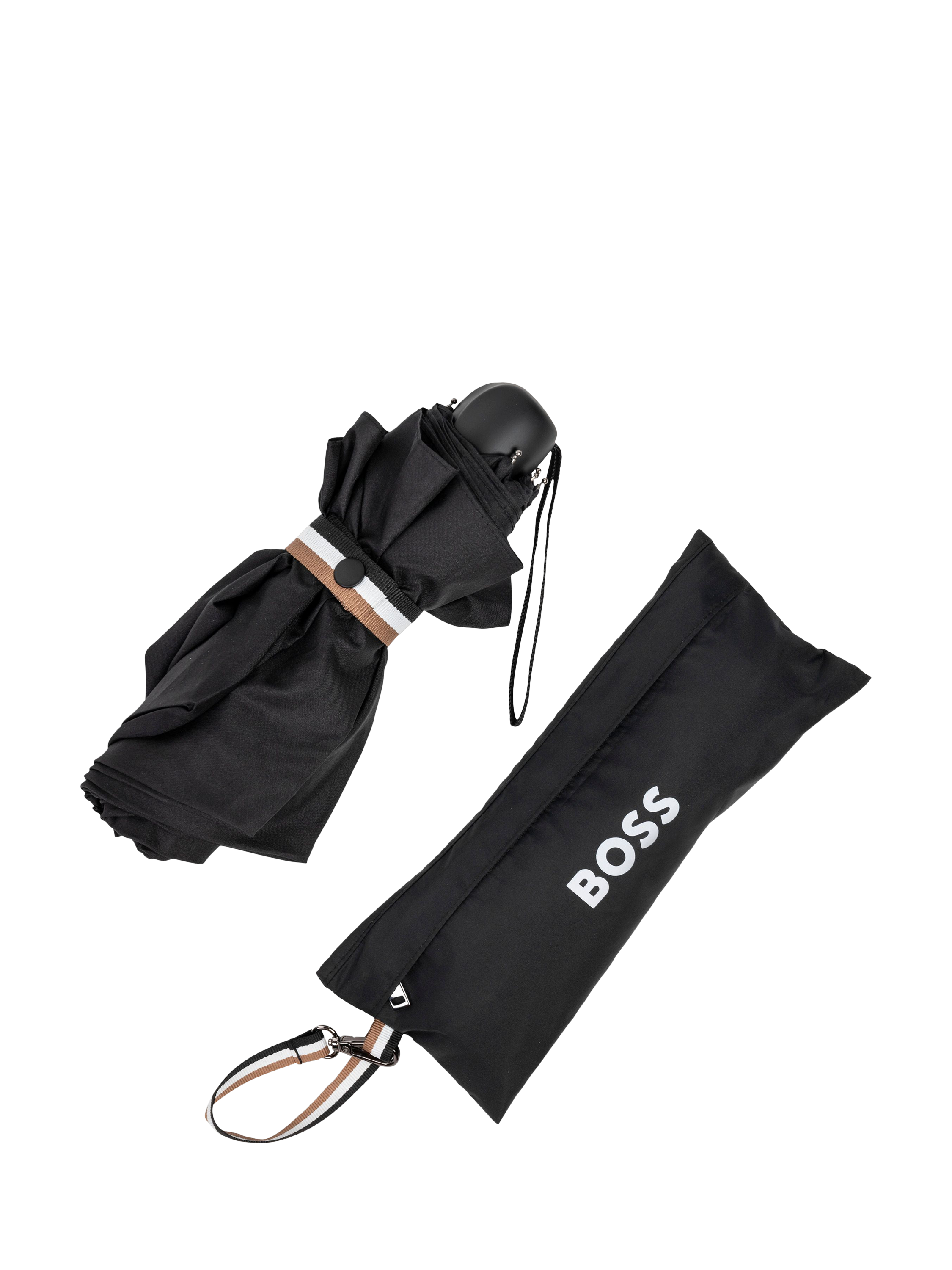 Product image 2 of 8, which shows HUGO BOSS Mini Iconic Umbrella, Black