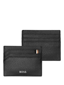 HUGO BOSS Iconic Leather Card Holder, Black - view 2, Black