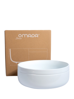 OMADA Linea Porcelain Salad Bowl, 24cm, White - view 2, White