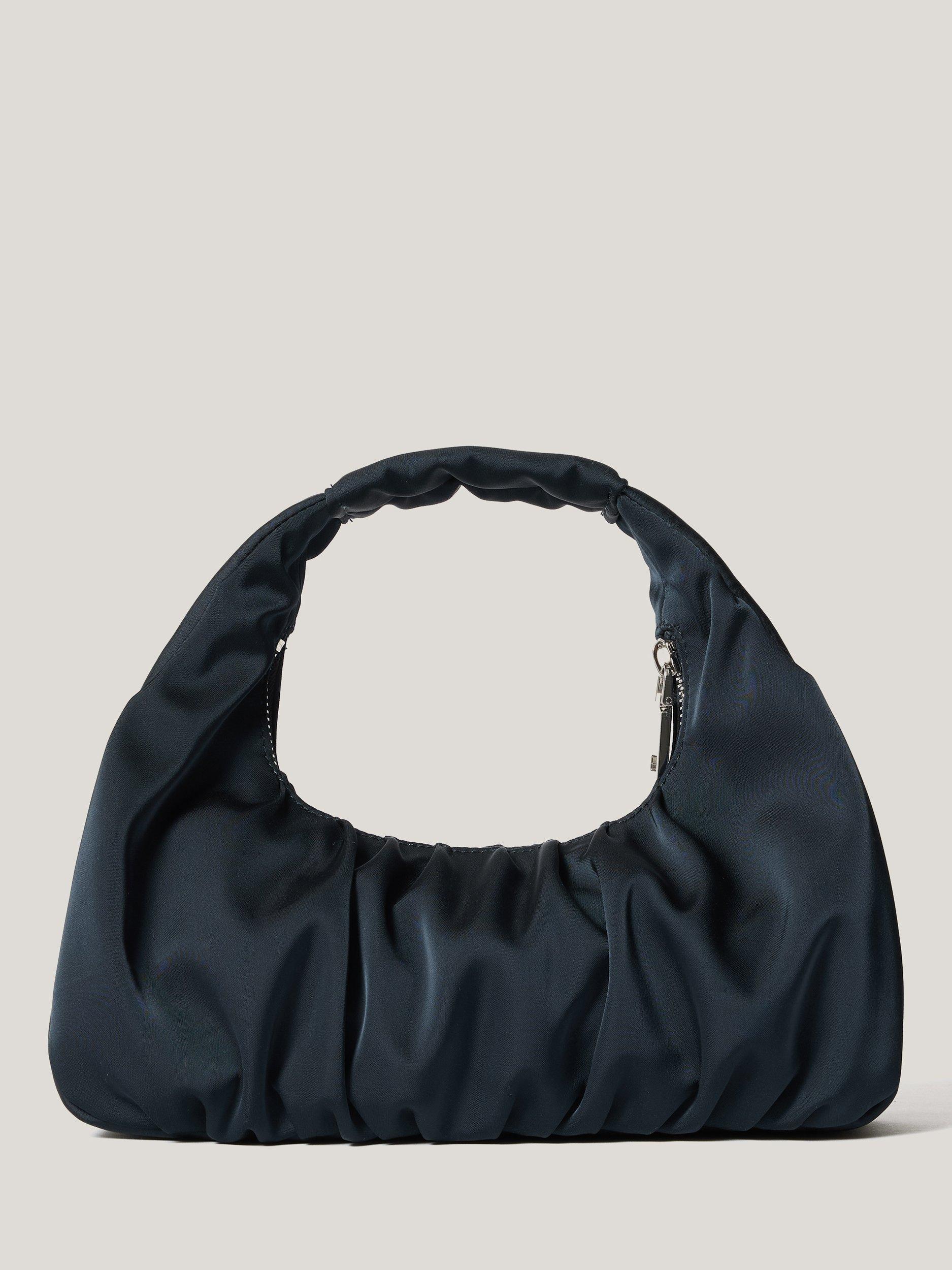 Product image 3 of 7, which shows Jigsaw Pleated Satin Tay Bag, Navy Blue