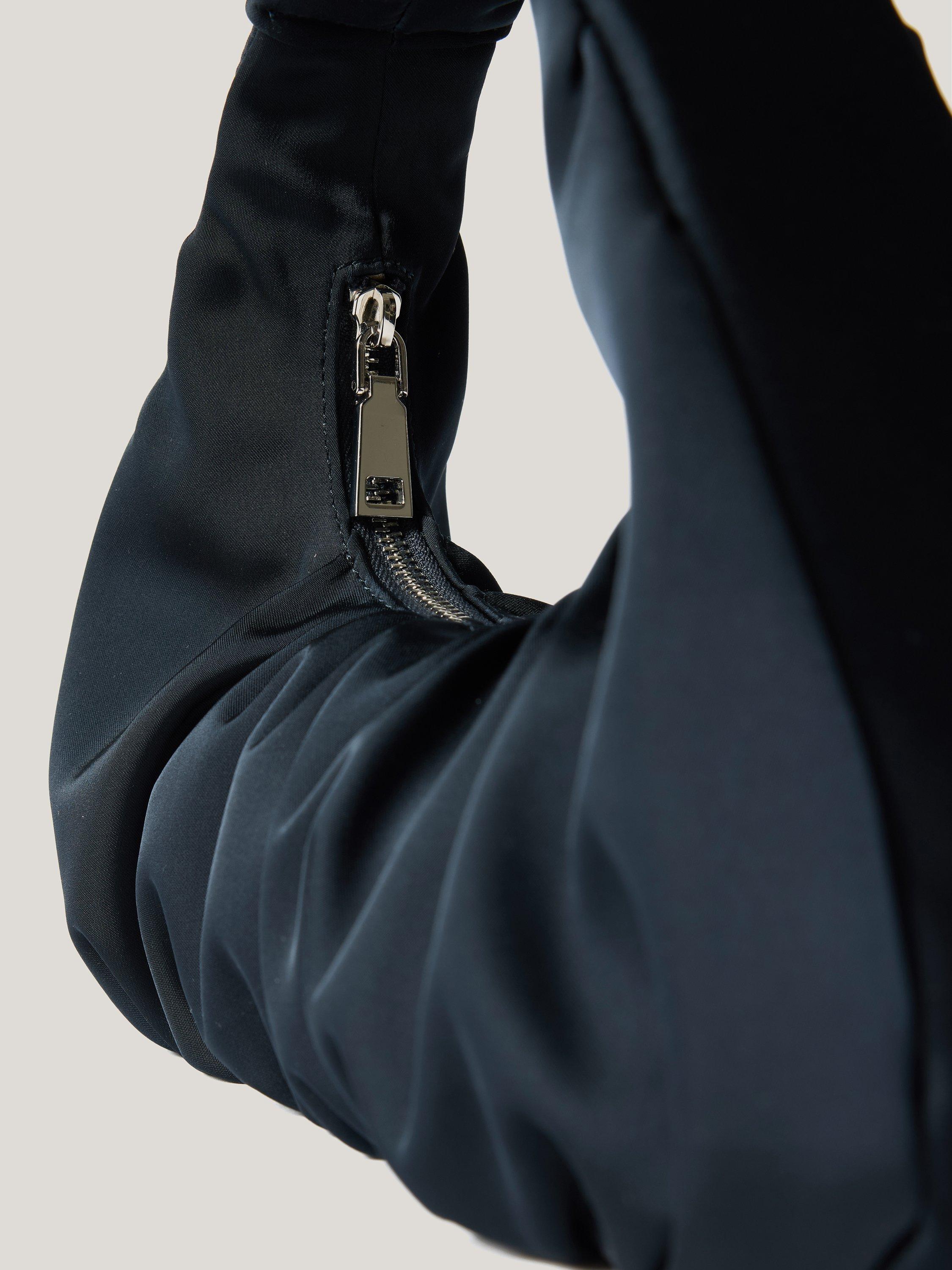 Product image 4 of 7, which shows Jigsaw Pleated Satin Tay Bag, Navy Blue