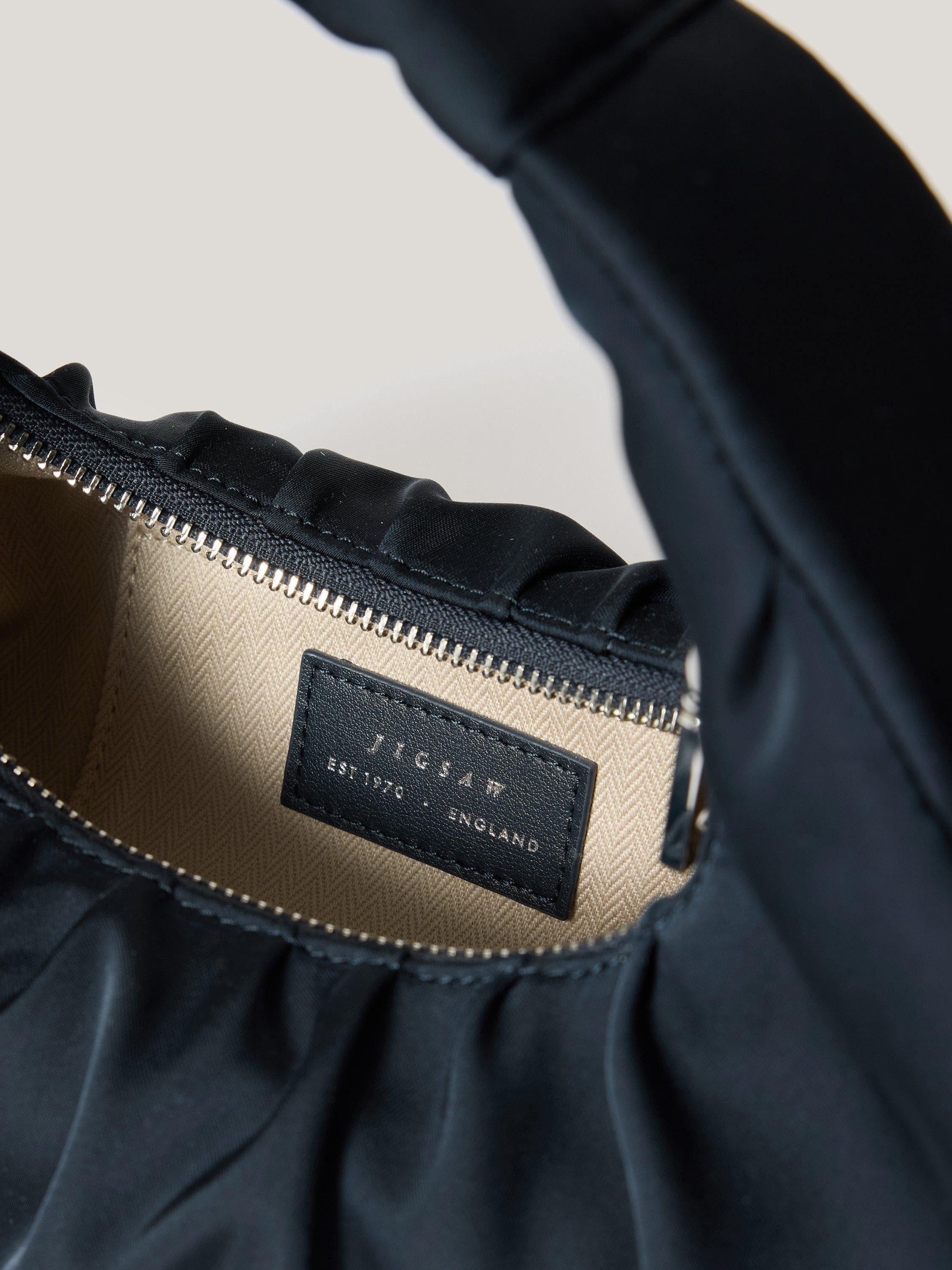 Product image 5 of 7, which shows Jigsaw Pleated Satin Tay Bag, Navy Blue