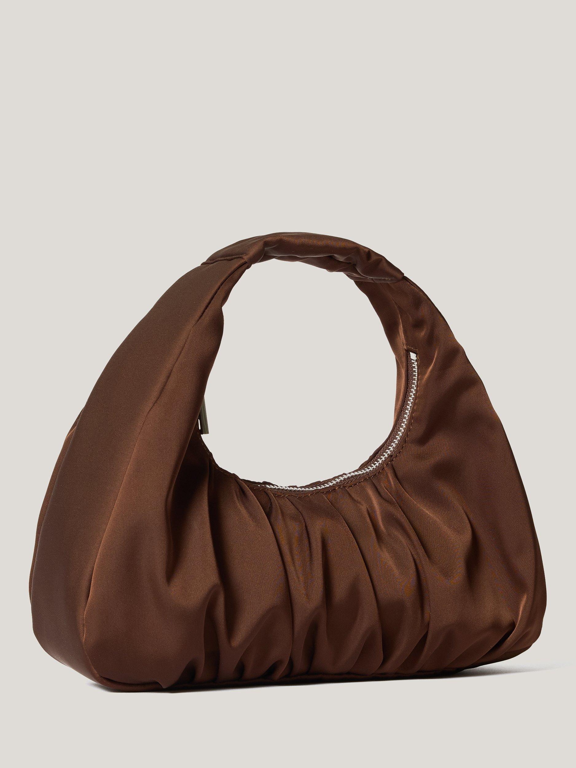 Product image 6 of 7, which shows Jigsaw Pleated Satin Bag, Brown Mid
