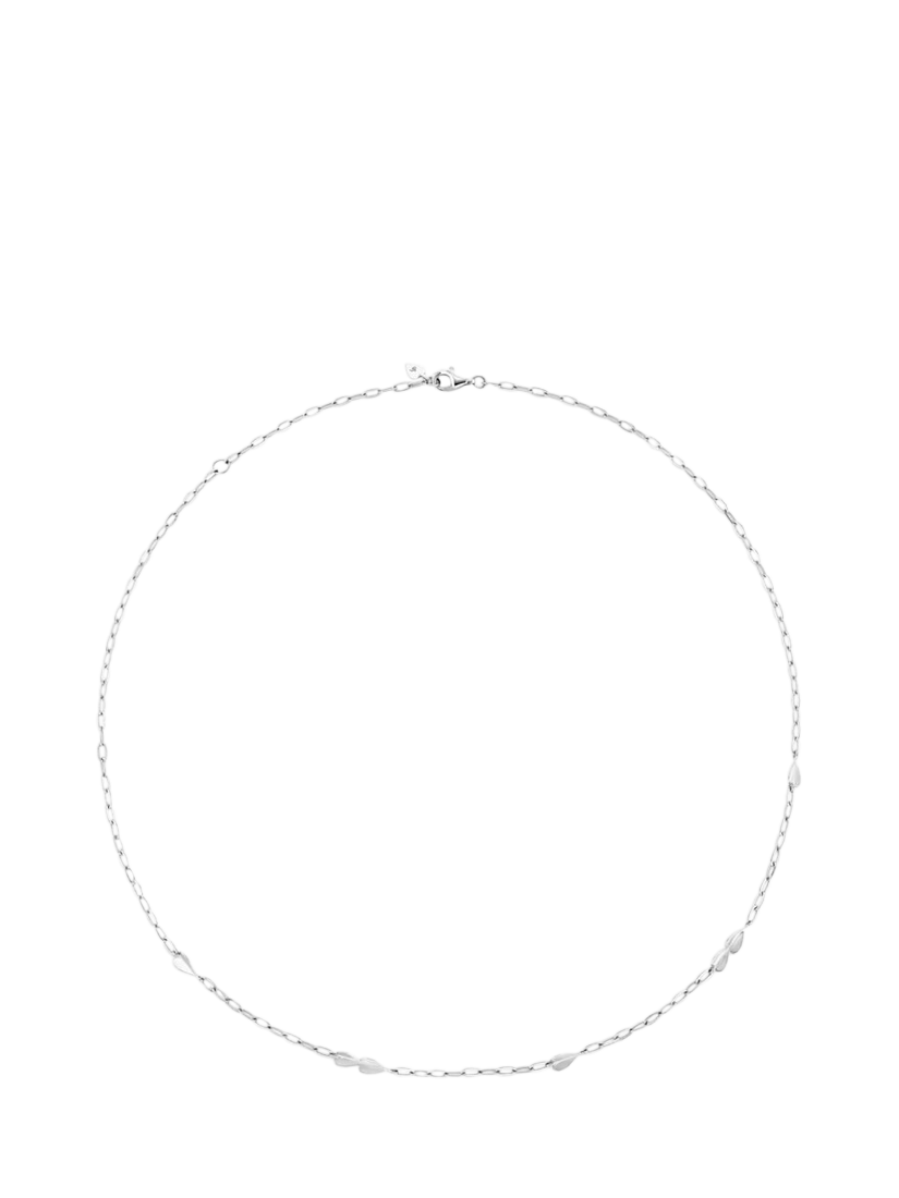 Product image 1 of 4, which shows Dinny Hall Folded Heart Dainty Chain Necklace, Silver