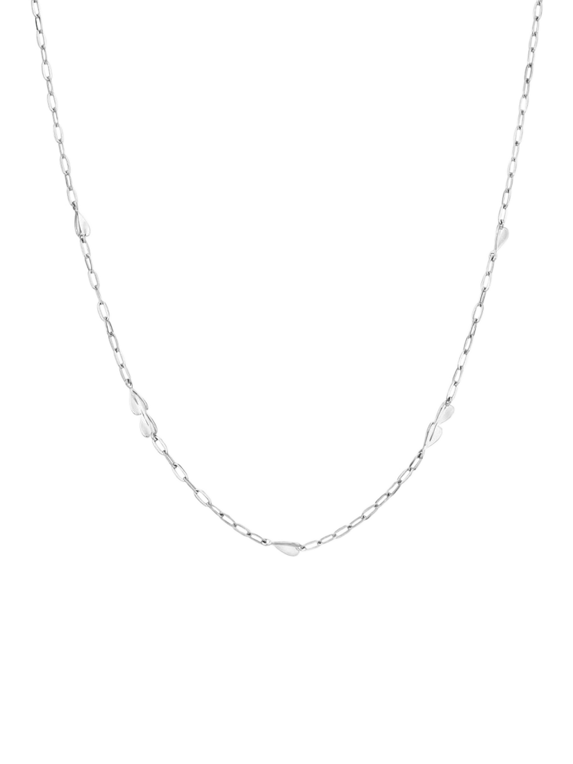 Product image 3 of 4, which shows Dinny Hall Folded Heart Dainty Chain Necklace, Silver