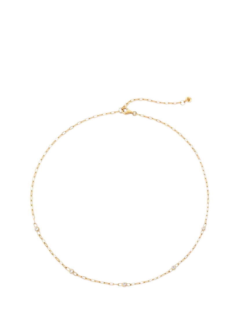 Product image 1 of 3, which shows Dinny Hall Sapphire Paperclip Necklace, Gold