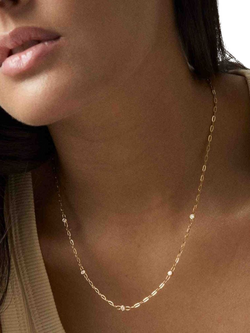 Dinny Hall Sapphire Paperclip Necklace, Gold - view 2, 