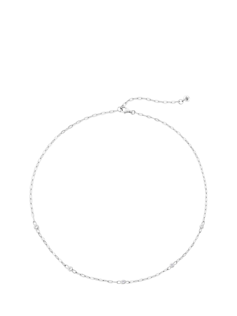 Product image 1 of 2, which shows Dinny Hall Lab Sapphire Paperclip Necklace, Silver
