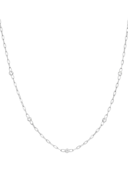 Dinny Hall Lab Sapphire Paperclip Necklace, Silver, 