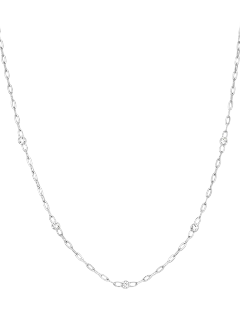 Product image 2 of 2, which shows Dinny Hall Lab Sapphire Paperclip Necklace, Silver