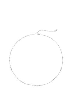 Dinny Hall Lab Sapphire Paperclip Necklace, Silver - view 2, 