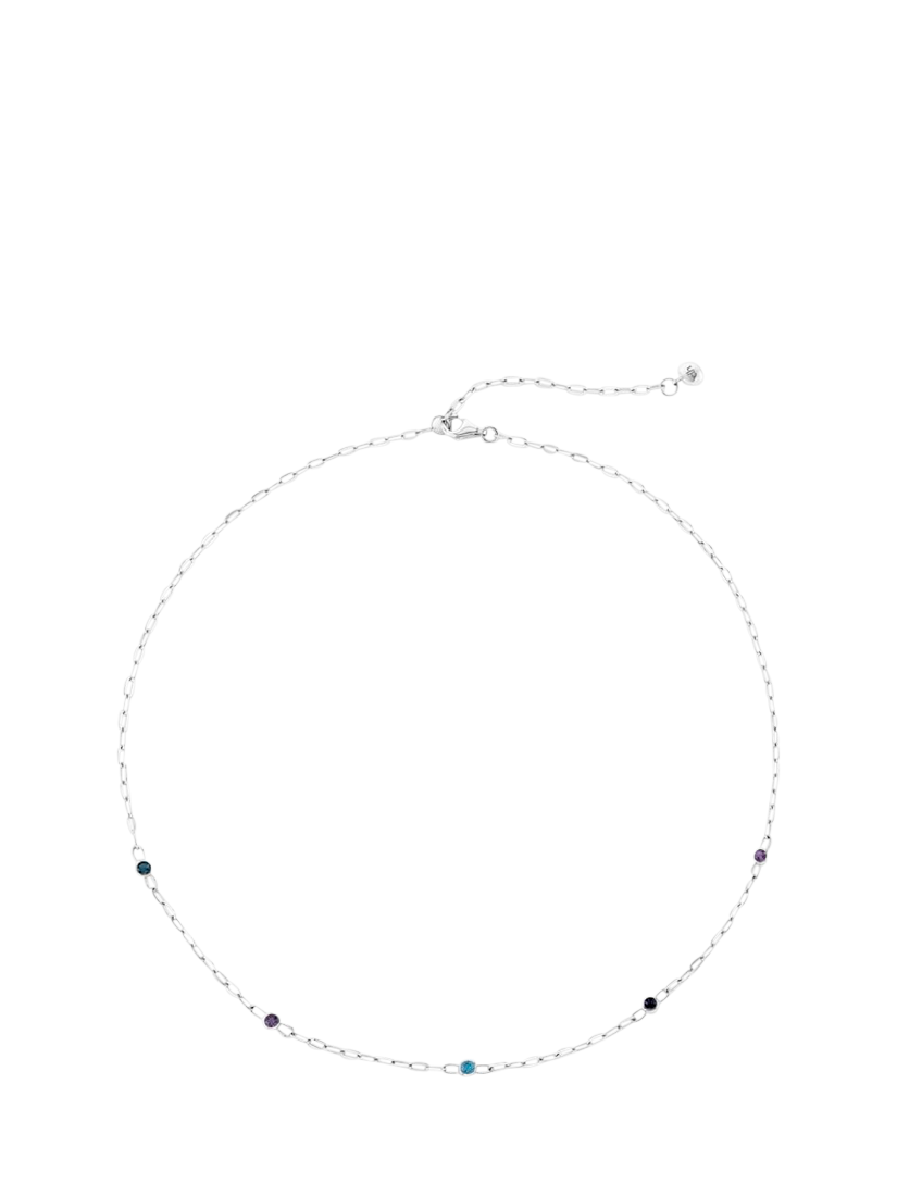 Product image 1 of 3, which shows Dinny Hall Mini Rainbow Paperclip Necklace, Silver