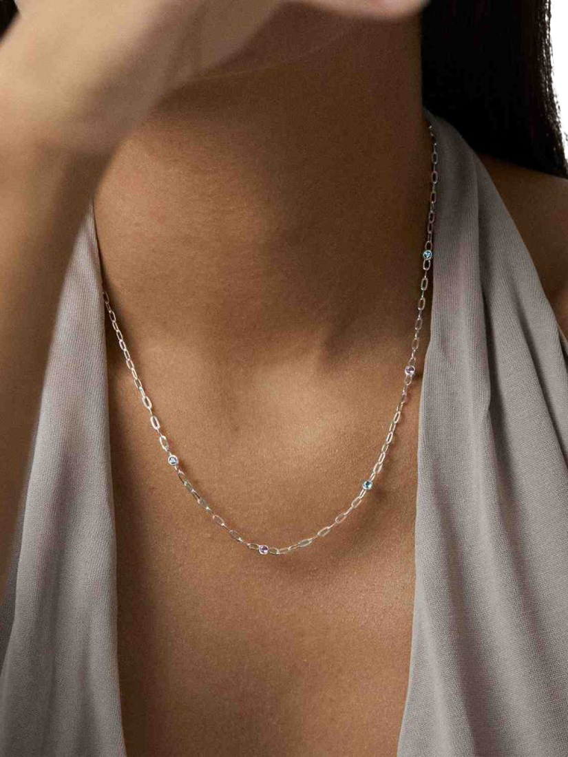 Product image 2 of 3, which shows Dinny Hall Mini Rainbow Paperclip Necklace, Silver