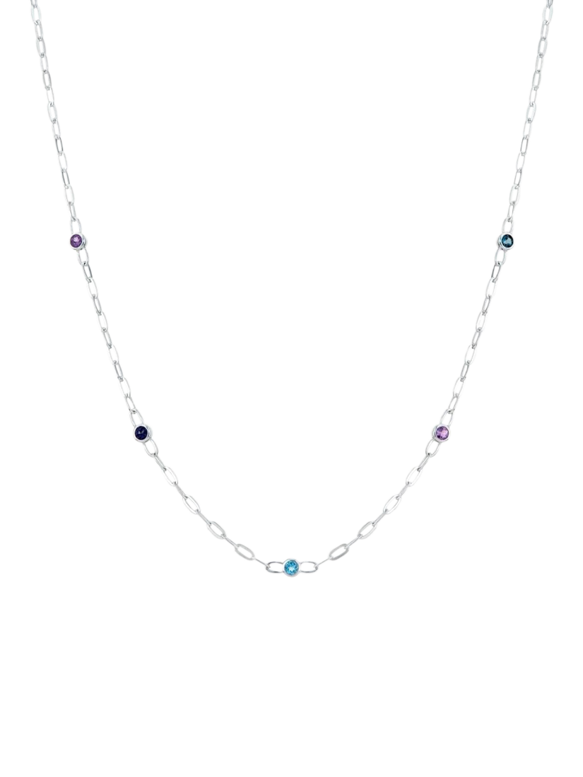 Product image 3 of 3, which shows Dinny Hall Mini Rainbow Paperclip Necklace, Silver