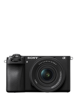Sony A6700 Compact System Camera with 16-50mm Power Zoom Lens, 4K Ultra HD, 26MP, OLED Viewfinder, Wi-Fi, Bluetooth, 3" Vari-Angle Touch Screen, Black - view 2, Black