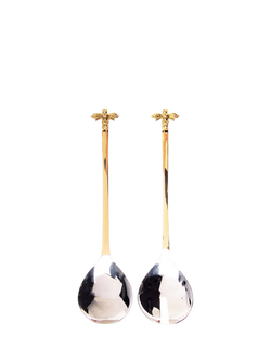 Selbrae House Bee Salad Servers, Metallic, Metallic