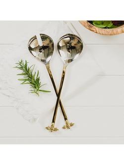 Selbrae House Bee Salad Servers, Metallic - view 2, Metallic