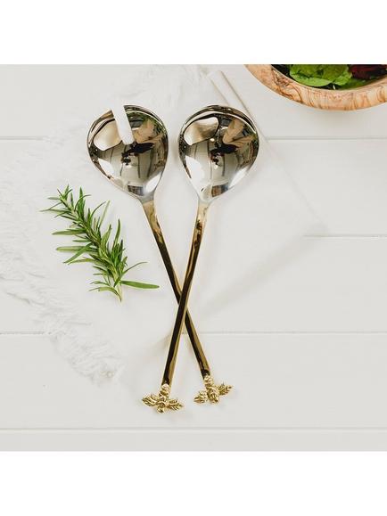 Selbrae House Bee Salad Servers, Metallic - view 2, Metallic