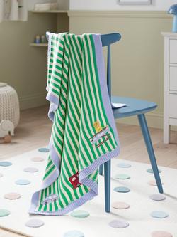 John Lewis Discovery Transport Stripe Blanket, Multi - view 2, Multi