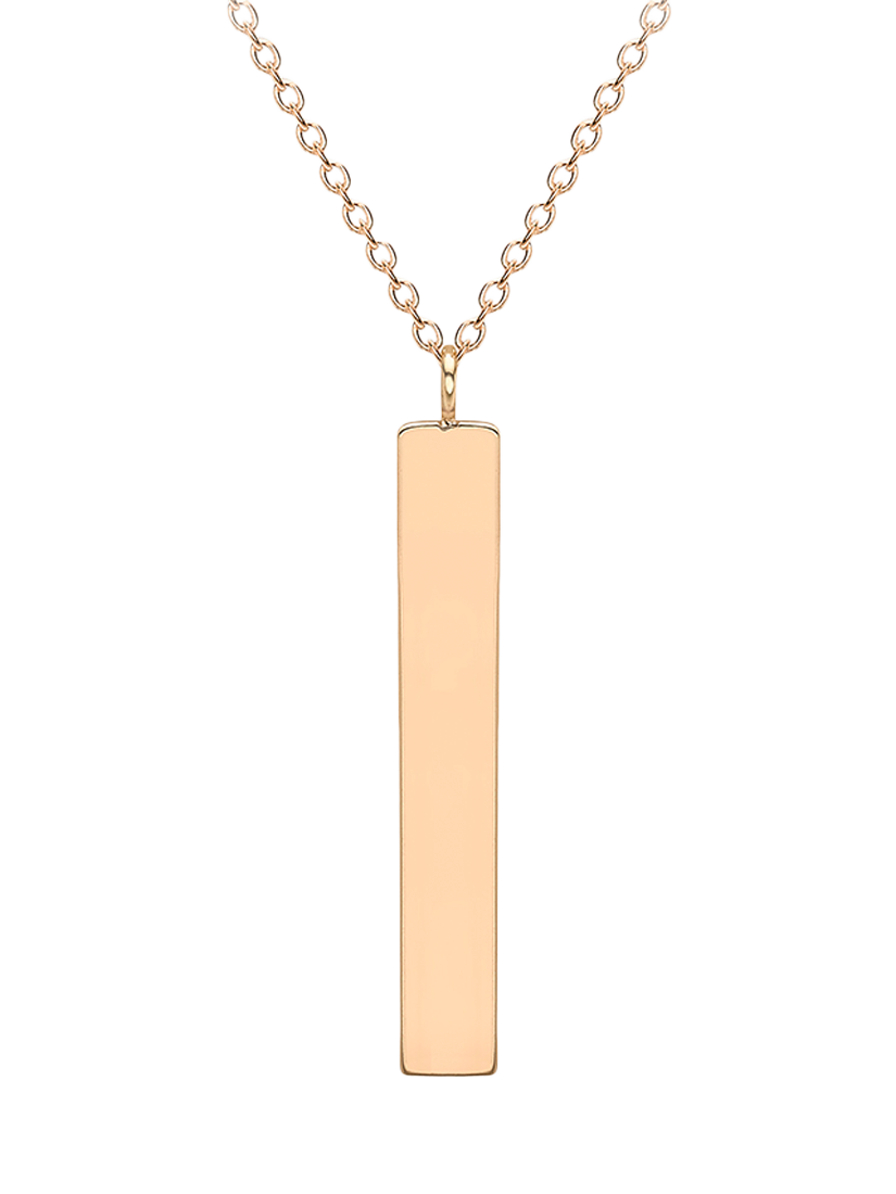 Product image 1 of 6, which shows IBB 9ct Rose Gold Vertical Bar Necklace
