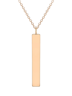 IBB 9ct Rose Gold Vertical Bar Necklace, Rose Gold