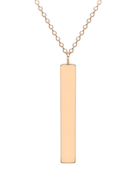 IBB 9ct Rose Gold Vertical Bar Necklace, Rose Gold