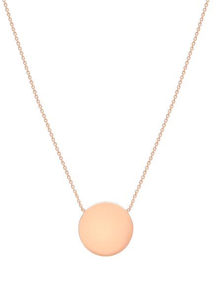 IBB Disc Pendant Necklace, Rose Gold, Rose Gold