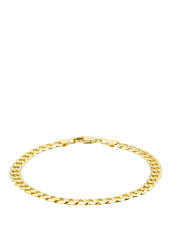 IBB 9ct Yellow Gold Diamond Cut Curb Bracelet, Yellow Gold