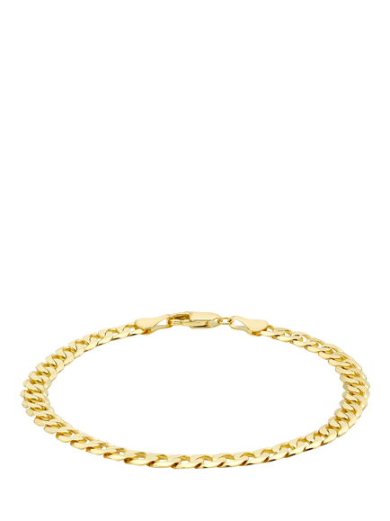 IBB 9ct Yellow Gold Diamond Cut Curb Bracelet, Yellow Gold