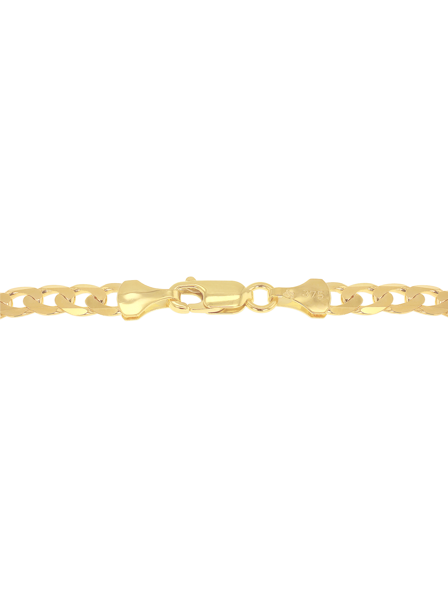 Product image 3 of 5, which shows IBB 9ct Yellow Gold Diamond Cut Curb Bracelet