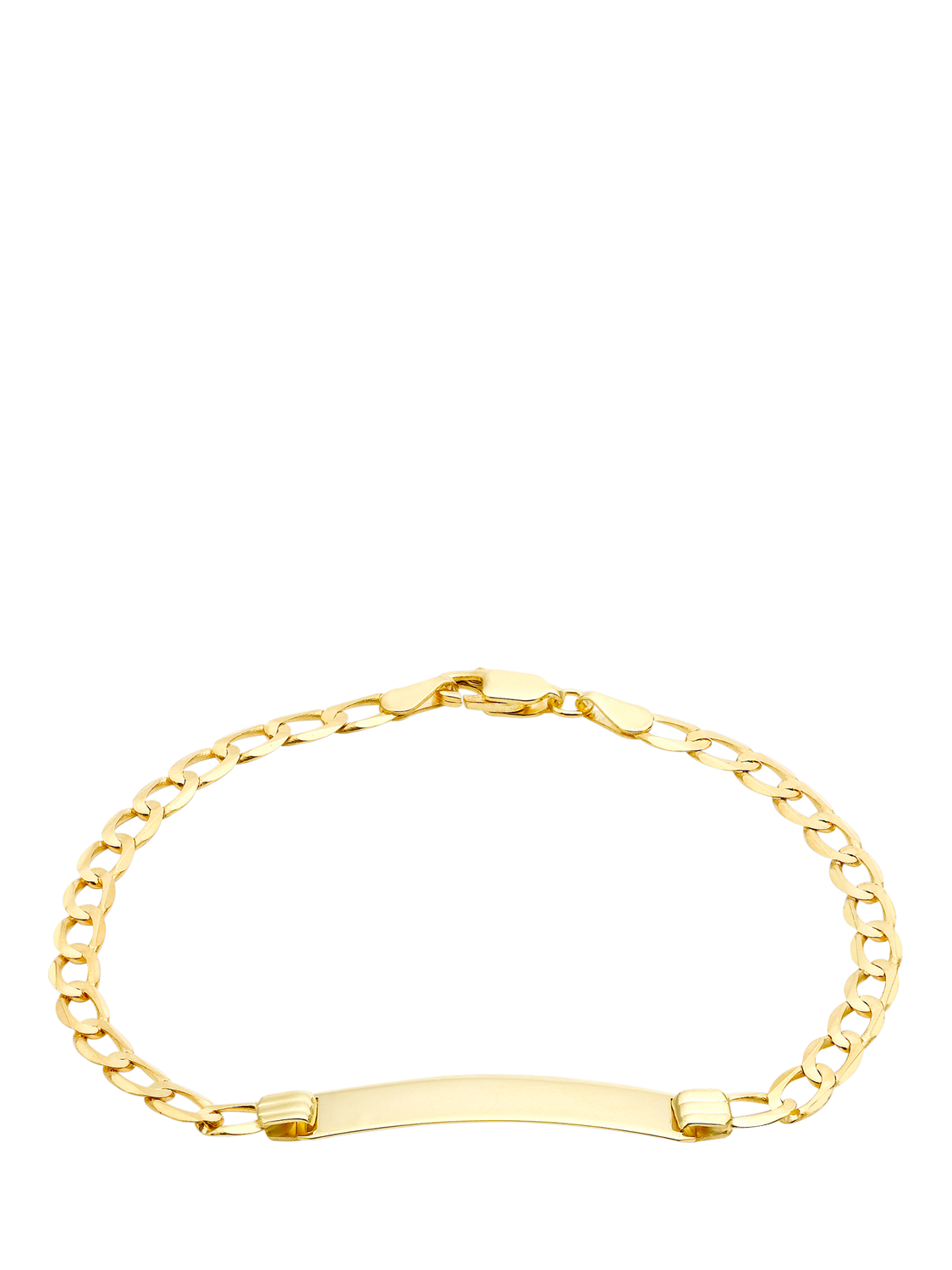 Product image 1 of 5, which shows IBB 9ct Yellow Gold Flat Curb ID Bracelet